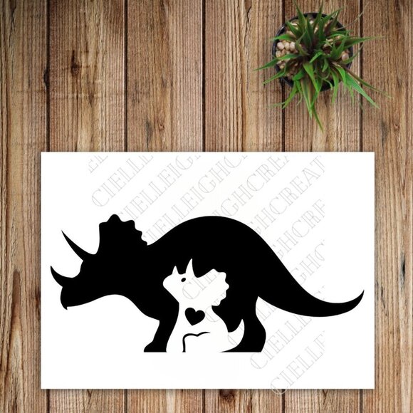 🌞2 for $20🌞 Mama and Baby Dinosaur vinyl decal - Picture 1 of 3